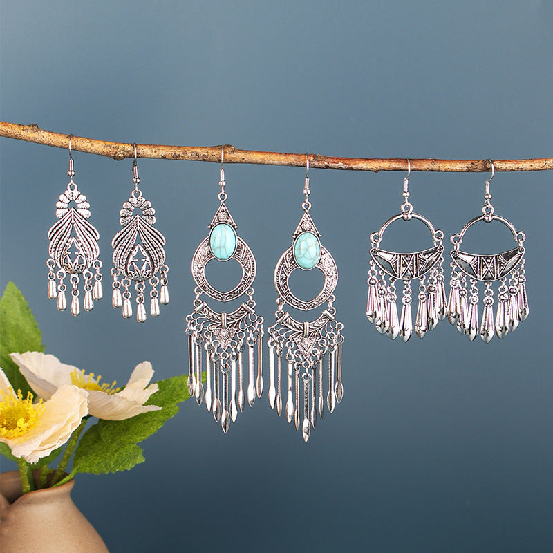 Bohemian Silver Temperament Earrings For Women