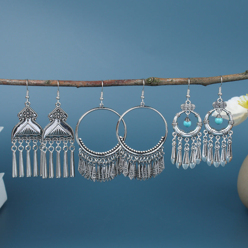 Bohemian Silver Temperament Earrings For Women