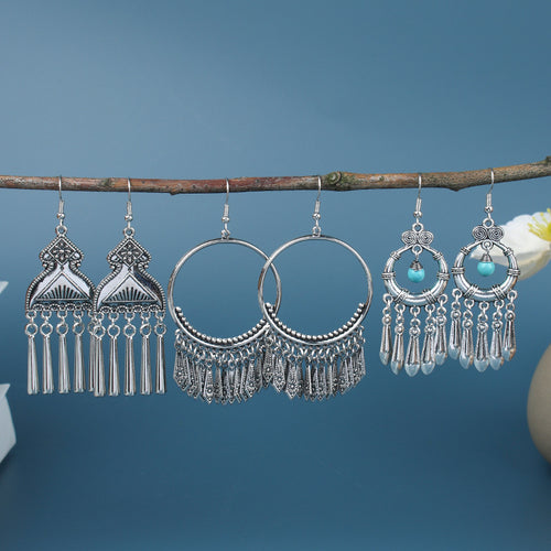 Bohemian Silver Temperament Earrings For Women