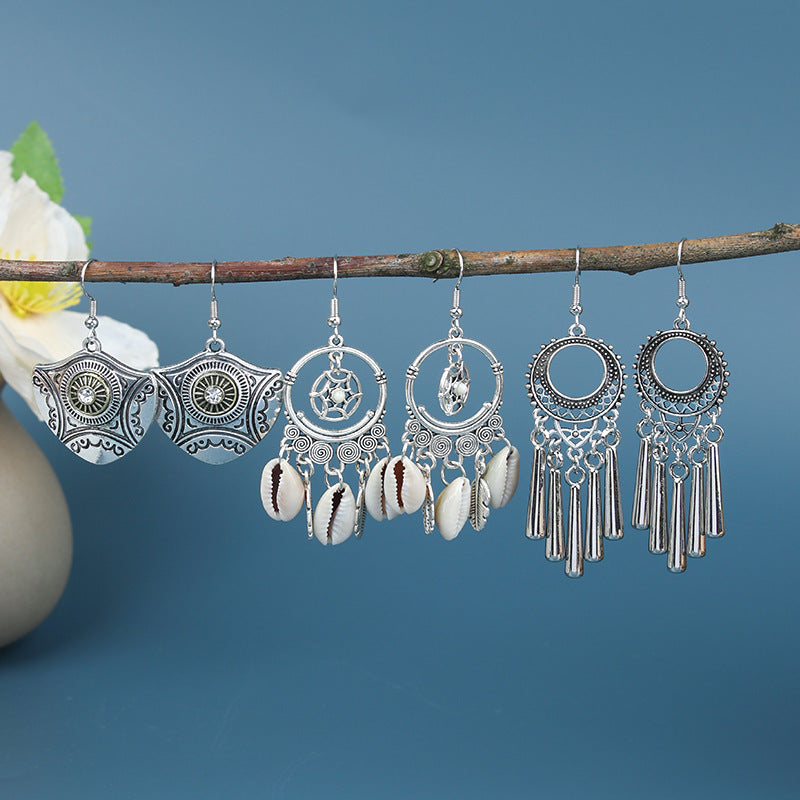 Bohemian Silver Temperament Earrings For Women